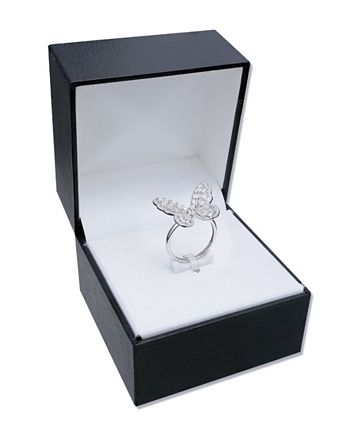 Giani Bernini - Cubic Zirconia Baguette Butterfly Ring (1-1/2 ct. t.w.) In Sterling Silver or 18K Rose Gold over Sterling Silver