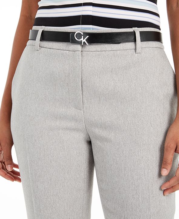 Calvin Klein SlimFit Belted Twill Dress Pants & Reviews Pants