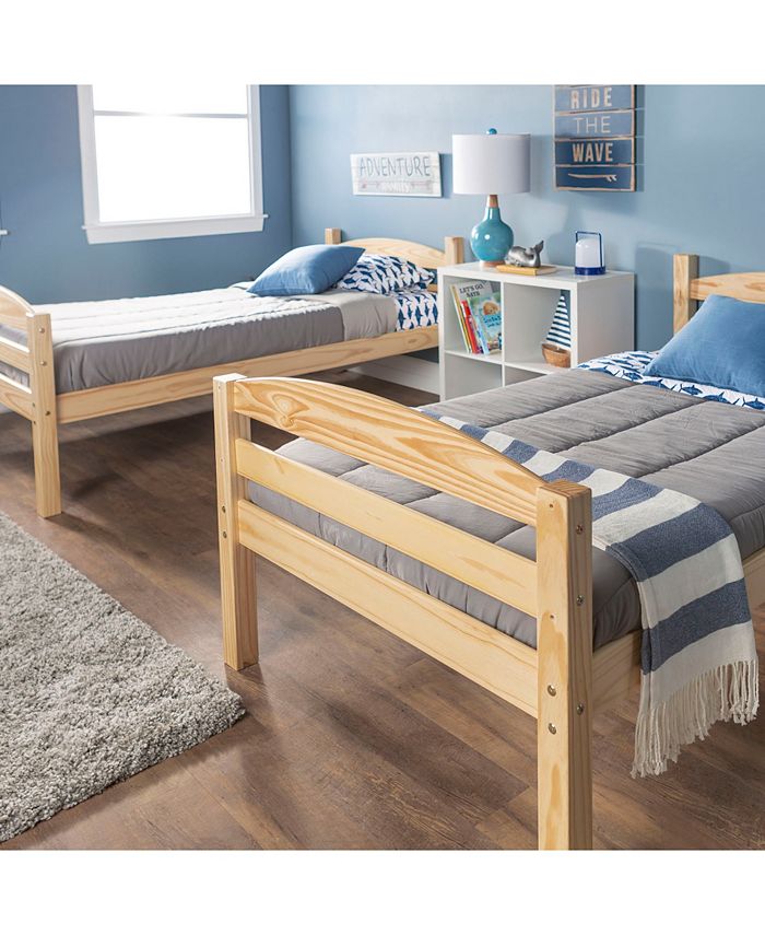 Walker Edison Solid Wood Twin over Twin Bunk Bed Natural Macy's