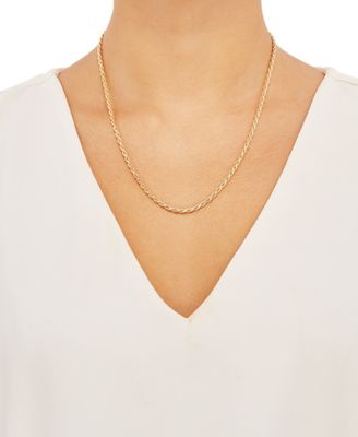 Rope Link 20" Chain Necklace in 18k Gold-Plated Sterling Silver