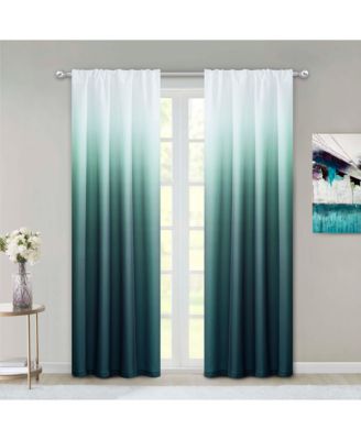 Ombre Darkening Curtains, Curtains for Living Room and Bedroom Black 40" W x 84" L Set of 2 Machine Washable Blackout Curtain