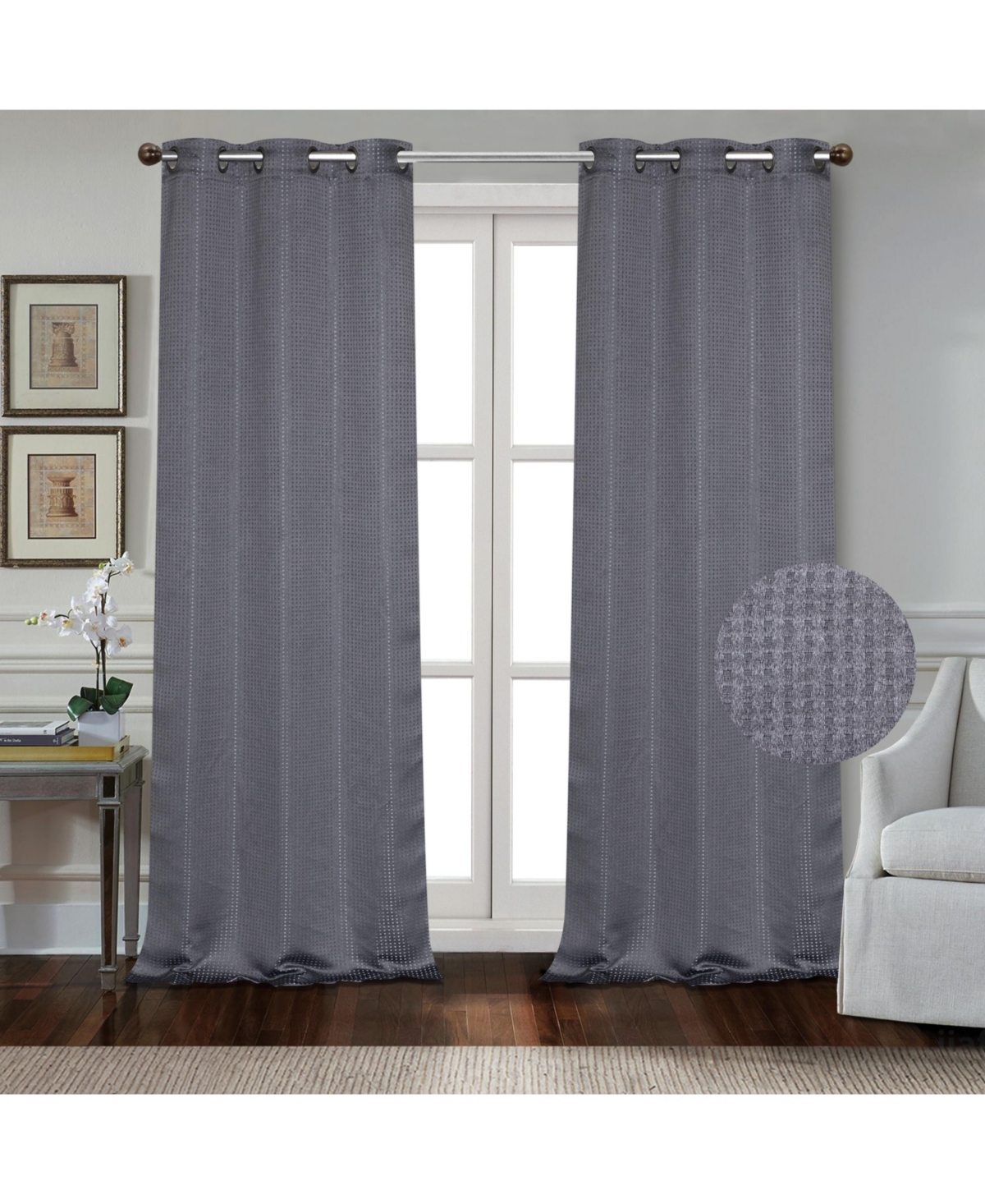 Times Square Window Panel Set, 76" x 84" - Silver-Tone