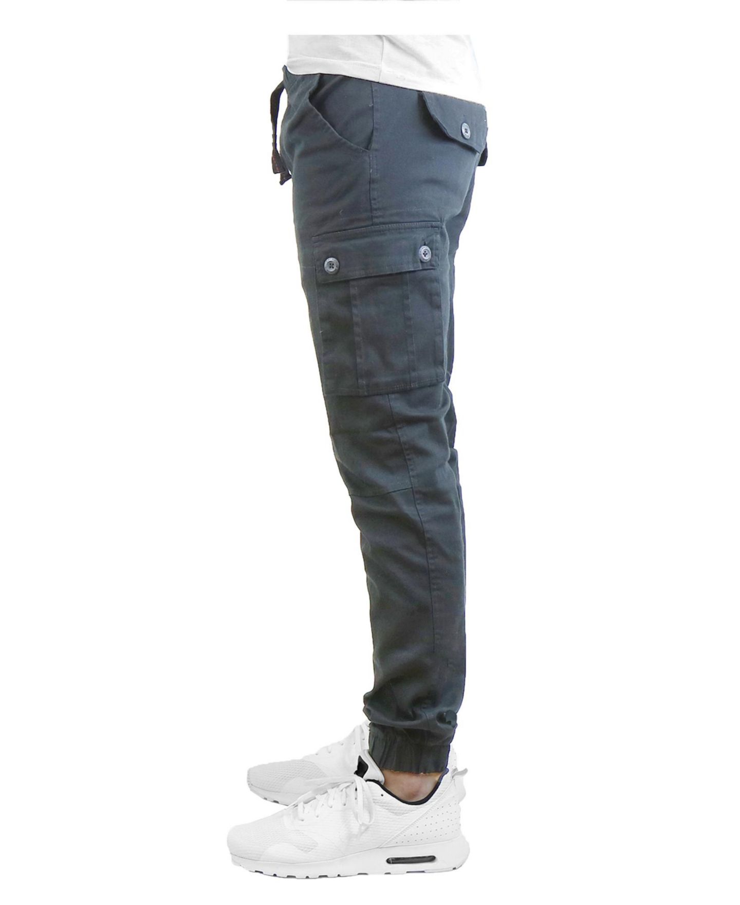 Мужские брюки Galaxy By Harvic Cotton Stretch Twill Cargo, цвет: Чёрный — фото 4