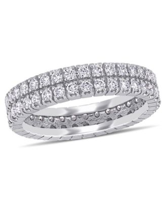 Certified Diamond (1 ct. t.w.) Double Row Eternity Ring in 14k White ...