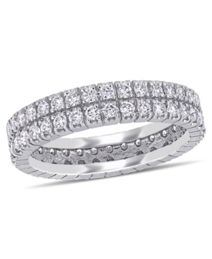 image of Certified Diamond (1 ct. t.w.) Double Row Eternity Ring in 14k White Gold