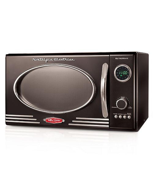 Nostalgia Retro 0 9 Cubic Foot 800 Watt Countertop Microwave Oven