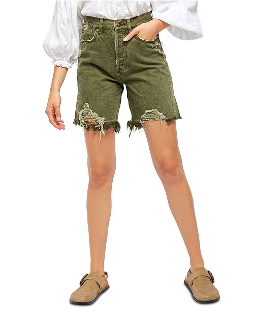 Free People Sequoia Denim Bermuda Shorts Reviews Shorts Women Macy S