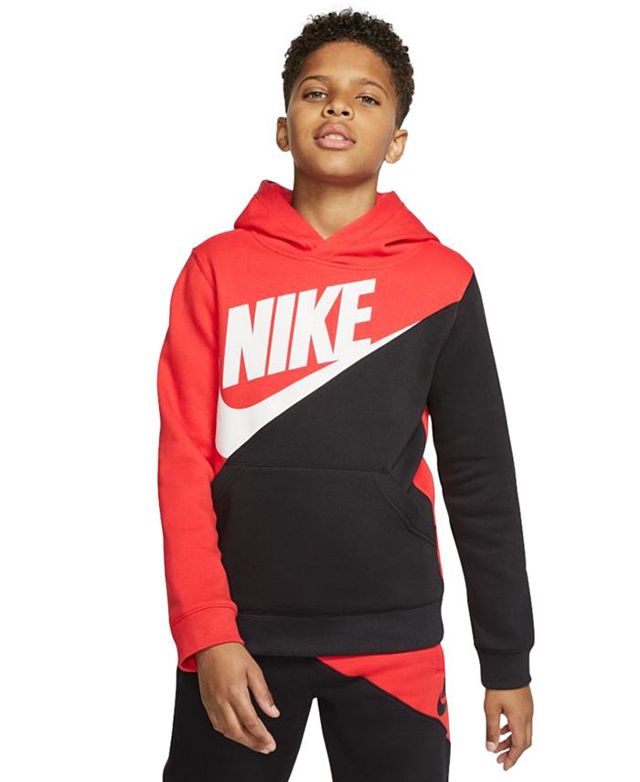 Nike Big Boys Colorblocked Logo Hoodie - Macy's
