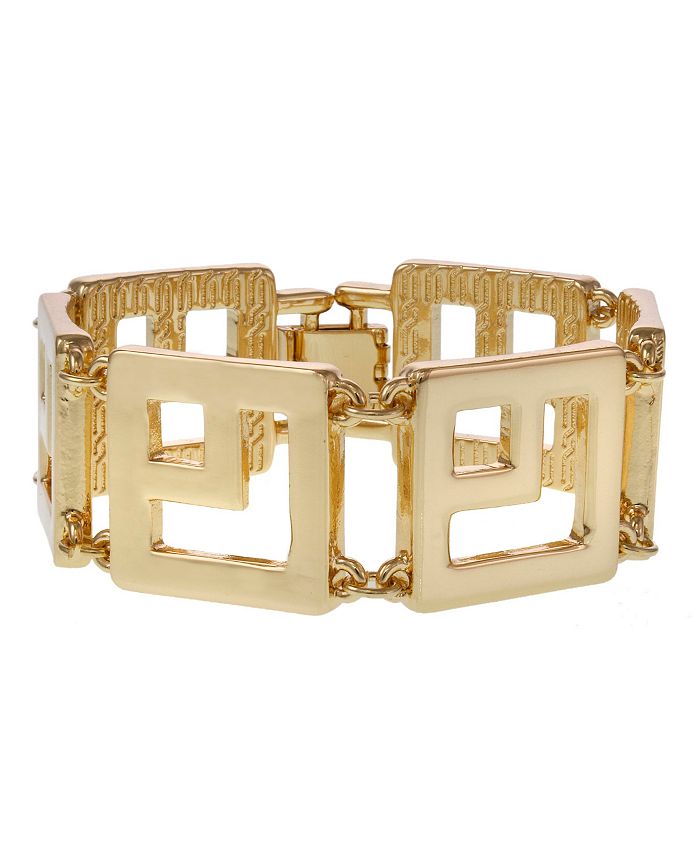 Christian Siriano New York Gold Tone Square Link Clasp Bracelet - Macy's