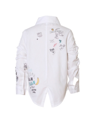 Toddler and Little Boys Graphic Button Up Shirt