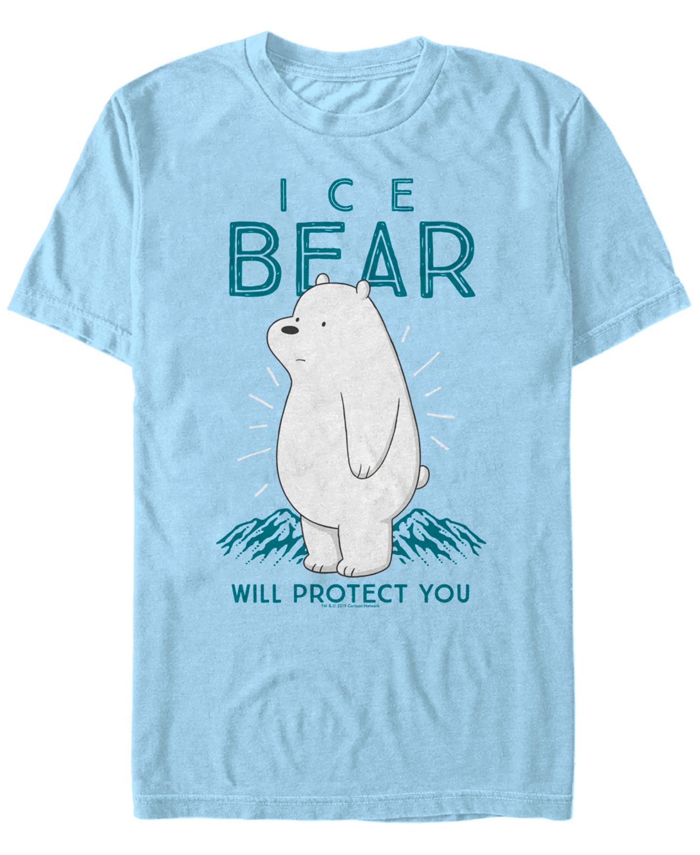 Мужская рубашка Fifth Sun We Bare Bears Ice Bear Will Protect You Short Sleeve T, цвет: Синий — фото 1