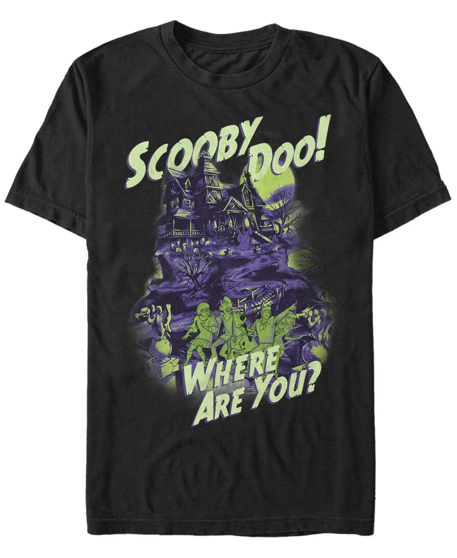 Scooby-Doo Men's Where Are You Haunted House Short Sleeve T-Shirt
