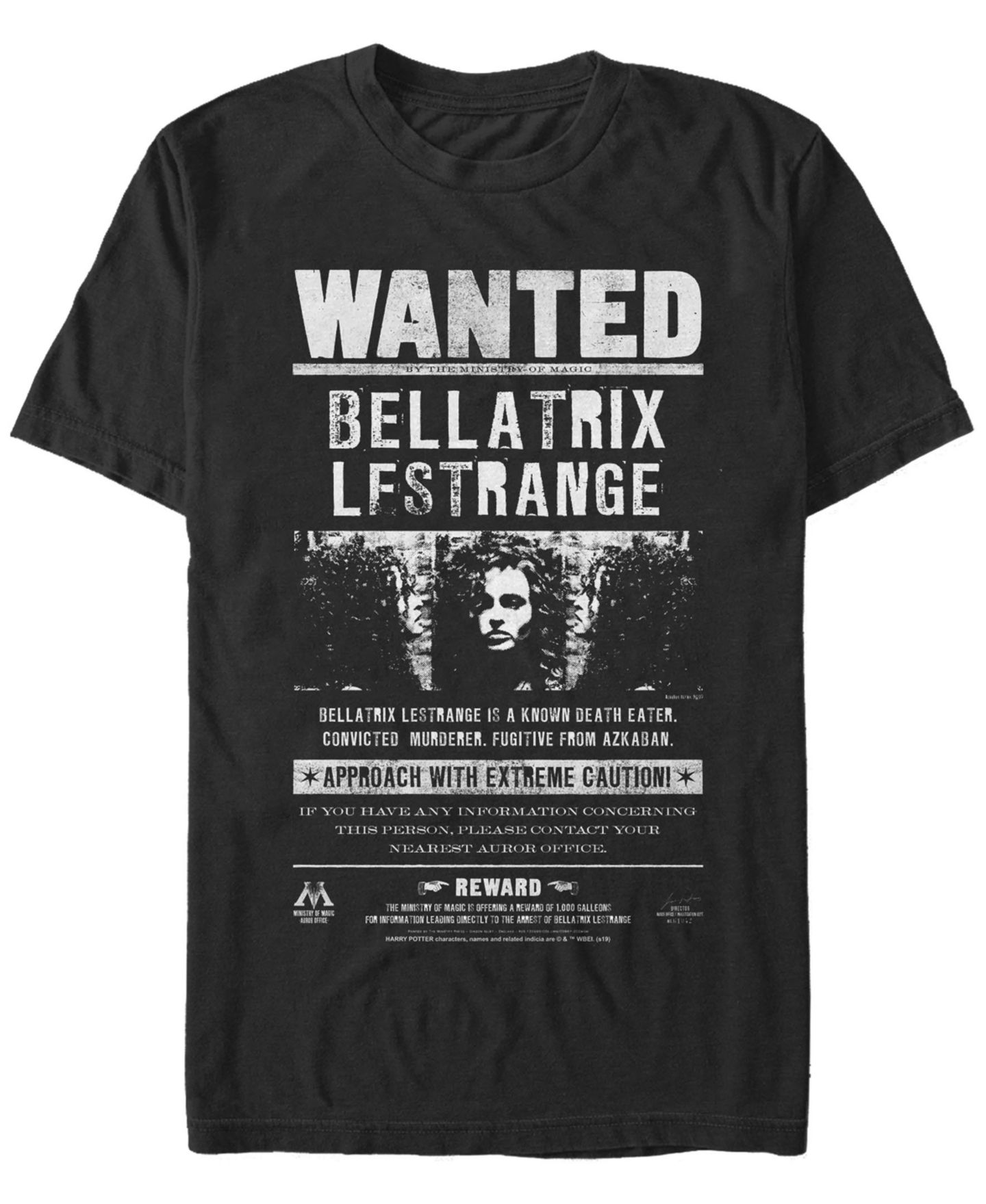 Мужская футболка Fifth Sun Harry Potter Bellatrix Lestrange Wanted Poster Short Sleeve — фото 1