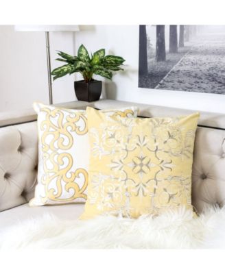 Floral Elegant Decorative Pillow, 20" x 20"