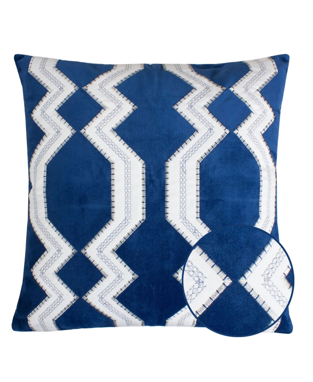 Homey Cozy Vivian Applique Velvet Square Decorative Throw Pillow