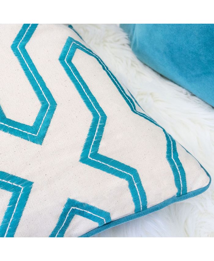 Homey Cozy Adeline Embroidery Cotton Square Decorative Throw Pillow