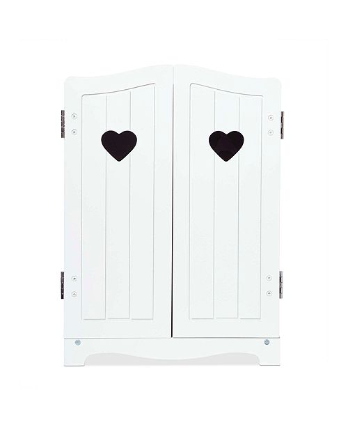 Melissa Doug Mine To Love Wooden Play Armoire Closet For Dolls Stuffed Animals White 17 3 H X 12 4 W X 8 5 D Assembled
