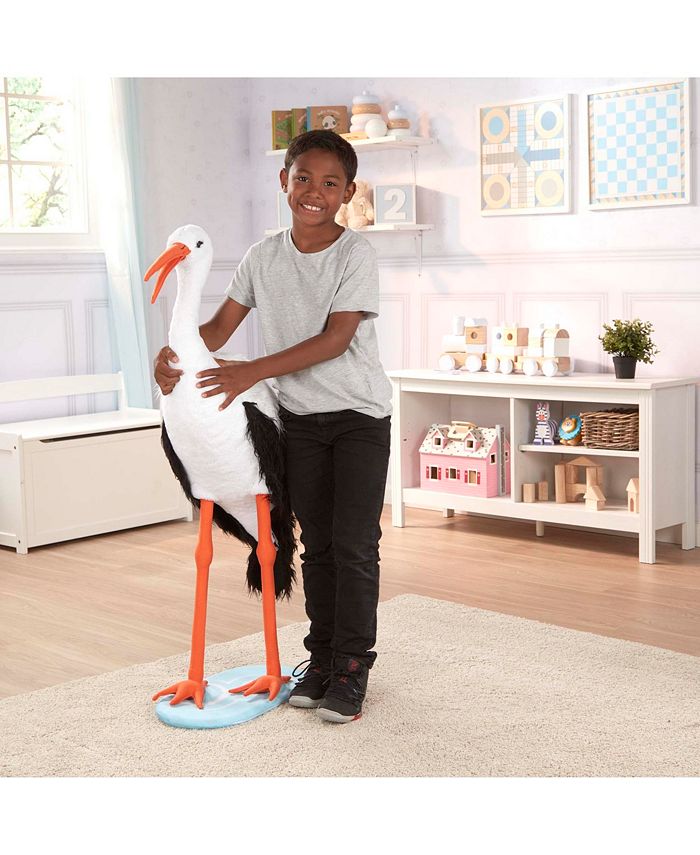 Melissa and Doug - Lifelike Plush Stork Giant Standing Stuffed Animal 3+ Feet Tall