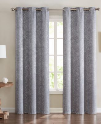 Dainty Home - Chic Home Artistic Lurex Blackout Window Panel Pair, 76'' x 96''