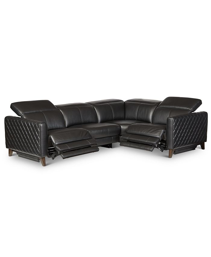Furniture CLOSEOUT! Jaconna 4Pc. Leather Sectional with 2 Power