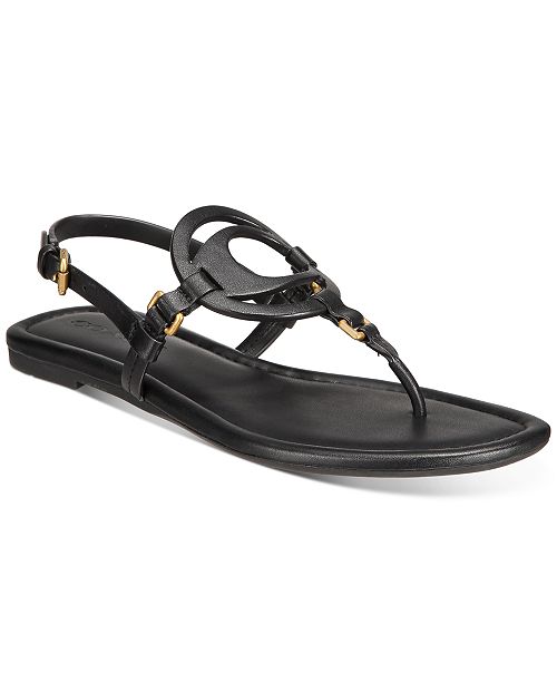 Coach Women S Jeri Leather Sandals Reviews Sandals Shoes Macy S