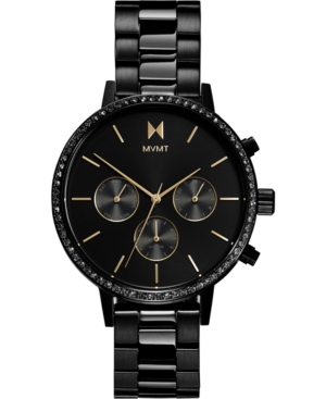 image of Mvmt Women-s Chronograph Caviar Black Stainless Steel Bracelet Watch 38mm