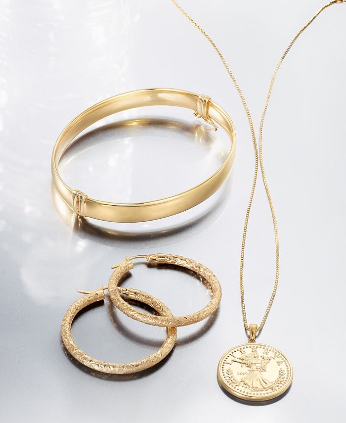 Italian Gold - Polished Bangle Bracelet