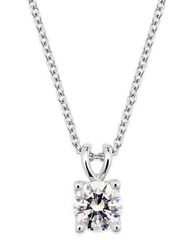 X3 Certified Diamond Pendant Necklace in 18k White Gold