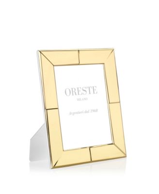 Oreste Milano - Gold Plated Picture Frame on a White Lacquered Wooden Back