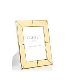 5x7 Gold Plated Picture Frame on a White Lacquered Wooden Back