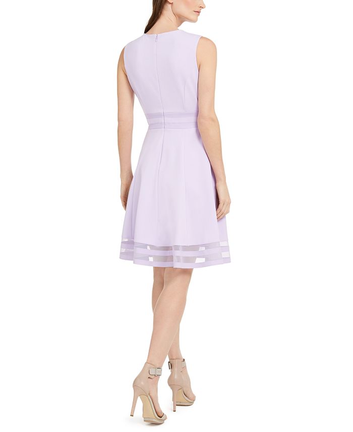Calvin klein illusion trim sale fit and flare dress