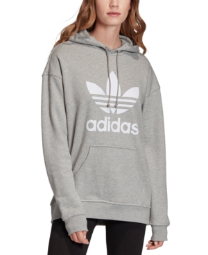 Adidas Originals Adidas Trefoil Logo Hoodie In Gray