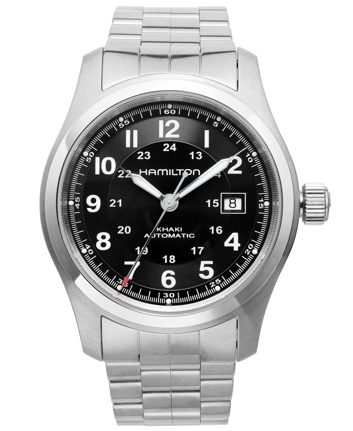Shop Hamilton Watch, Men's Swiss Automatic Khaki Field Stainless Steel Bracelet 42mm H70515137 In No Color