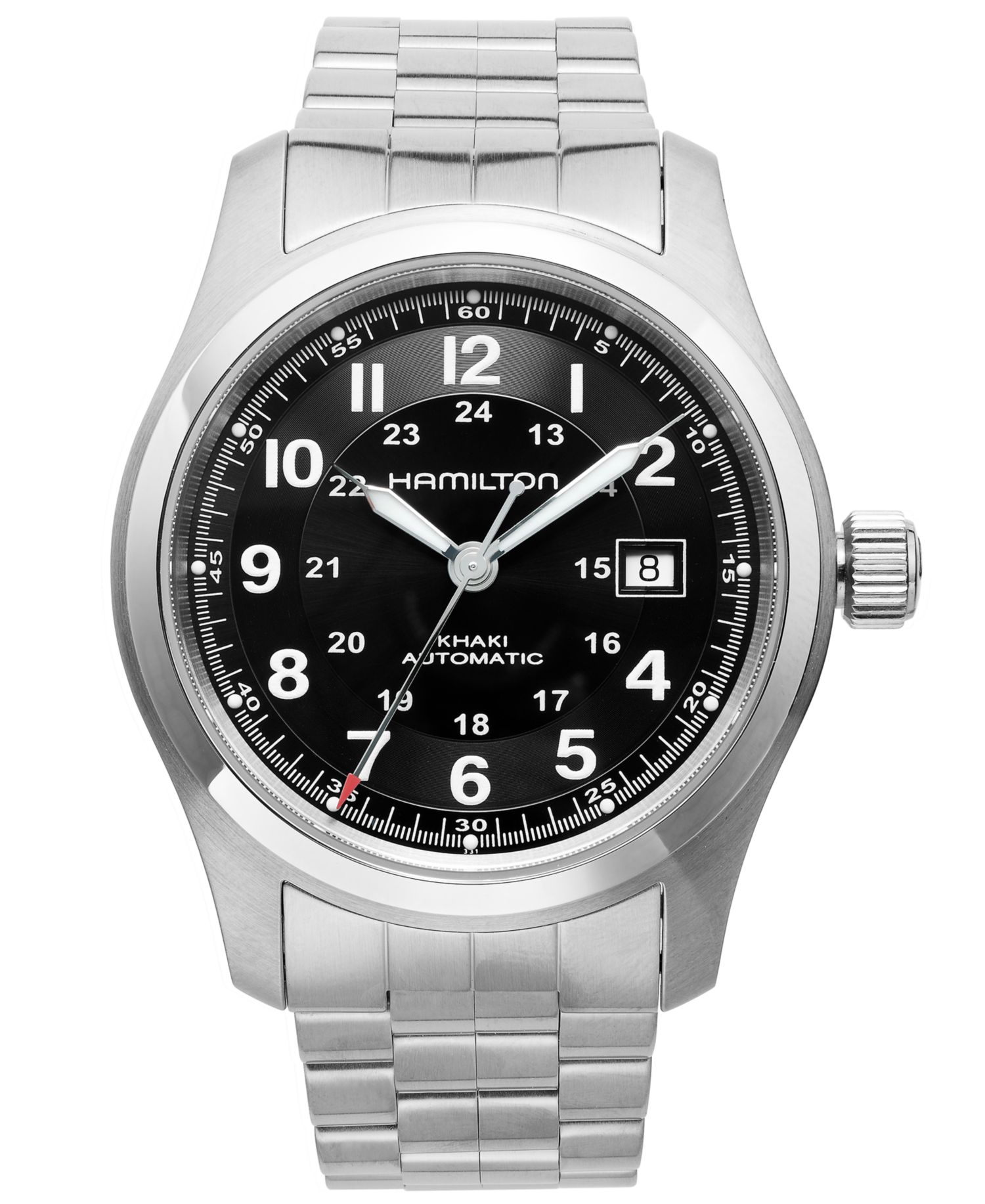 Watch, Men's Swiss Automatic Khaki Field Stainless Steel Bracelet 42mm H70515137