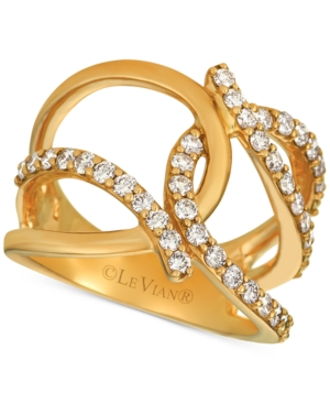 image of Le Vian Nude Diamond (7/8 ct. t.w.) Interlocking Statement Ring in 14k Gold