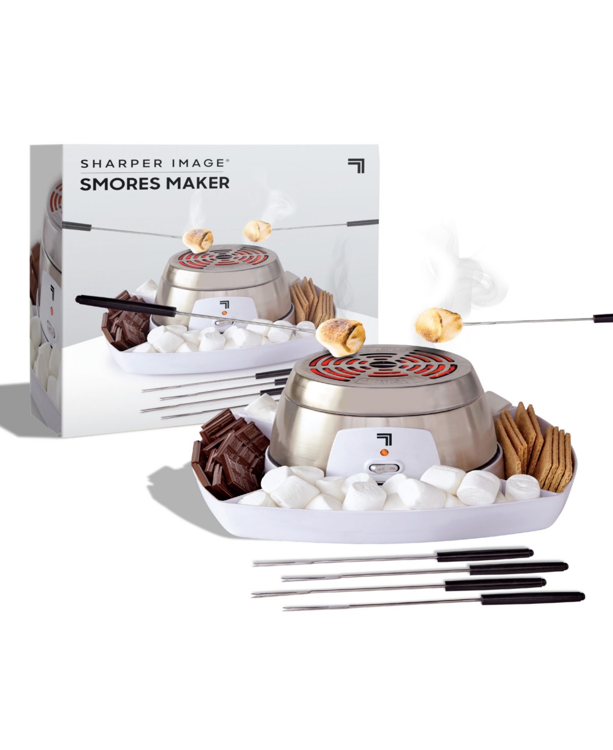 Sharper Image Electric Tabletop S'mores Maker For Indoors In Whitesilver