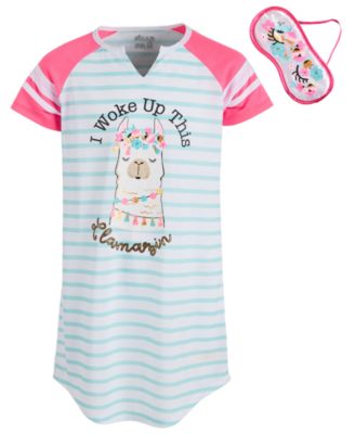 Girls Llama Sleep Shirt \u0026 Eye Mask 