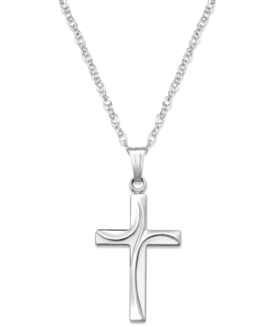 image of Sterling Silver Necklace, Swirl Cross Pendant