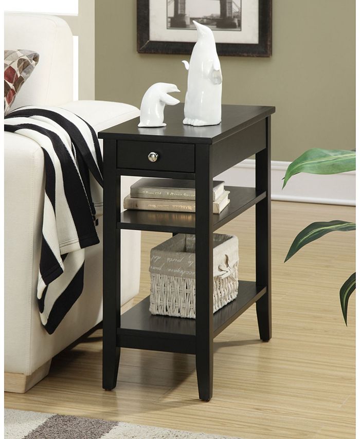Convenience Concepts American Heritage Three Tier End Table With Drawer