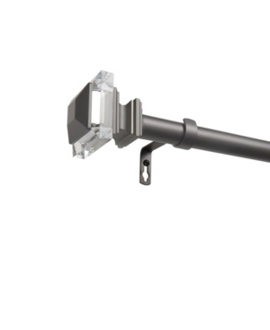 Exclusive Home Prism 1" Curtain Rod And Coordinating Finial Set, Adjustable 66"-120" In Grey