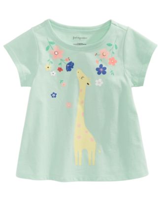 First Impressions Toddler Girls Giraffe-Print Cotton T-Shirt, Created ...
