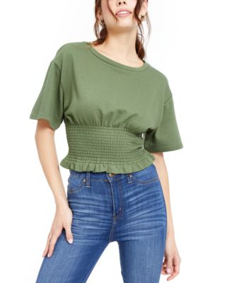 Crave Fame - Juniors' Smocked-Waist Top