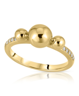 image of Brilliant Bubbles Diamond 1/10cttw 3 Bubble Ring Designed in 14k Rose Gold over Sterling Silver