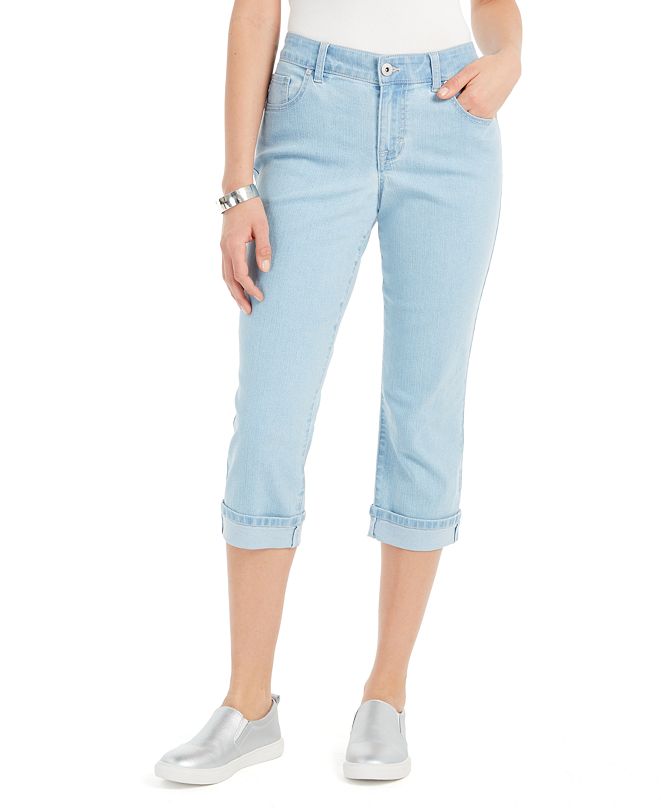 Style & Co Petite Curvy Cuffed Capri Jeans, Created for Macy&#39;s & Reviews - Jeans - Petites - Macy&#39;s