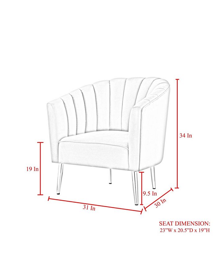 Nicole Miller Cecilio Velvet Tufted Accent Chair with Tapered Metal