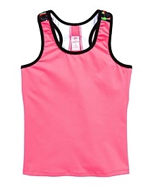 Little Girls Active Racer Back Tank with Husky Pup
