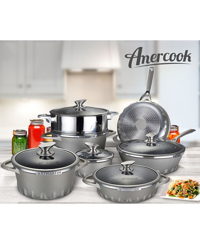Amercook Aluminum Round Low Casserole Pot and Lid Induction Bottom 11