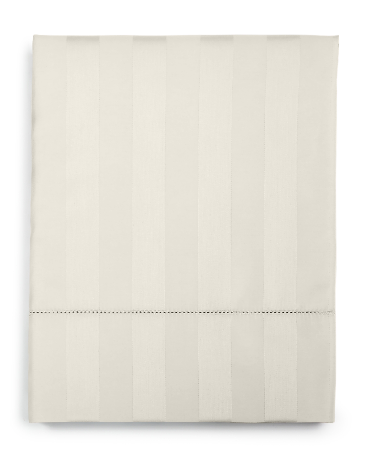 Charter Club Damask 1.5" Stripe 550 Thread Count 100% Cotton Flat Sheet, Twin, Created For Macy's In Ivory