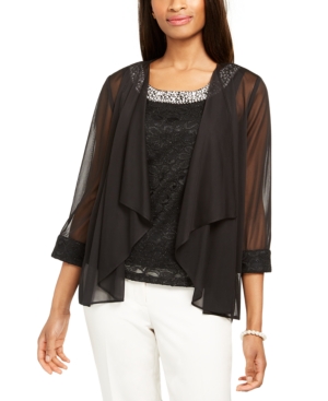 R & M Richards Glitter Lace Top & Jacket