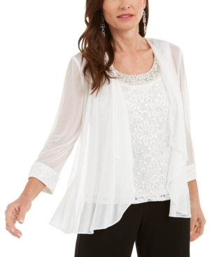R & M Richards Glitter Lace Top & Jacket